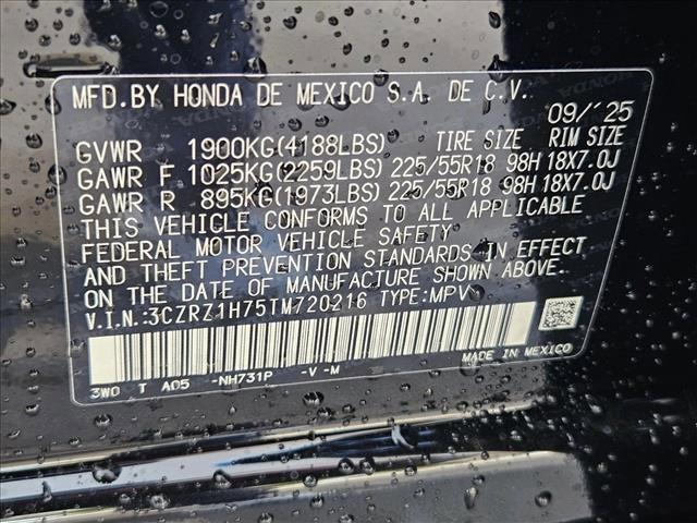 new 2026 Honda HR-V car, priced at $30,188