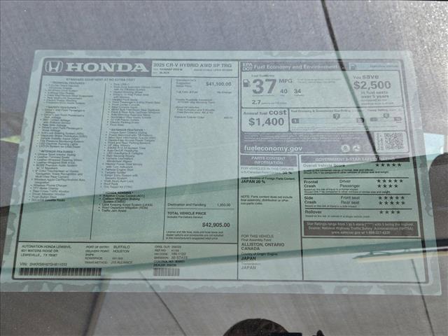 new 2025 Honda CR-V car, priced at $40,522