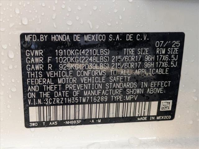 new 2026 Honda HR-V car, priced at $27,083