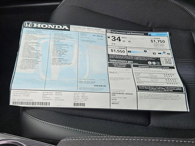 new 2025 Honda Civic car, priced at $27,410