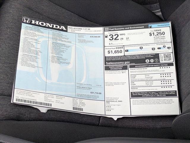 new 2025 Honda Accord car, priced at $30,374