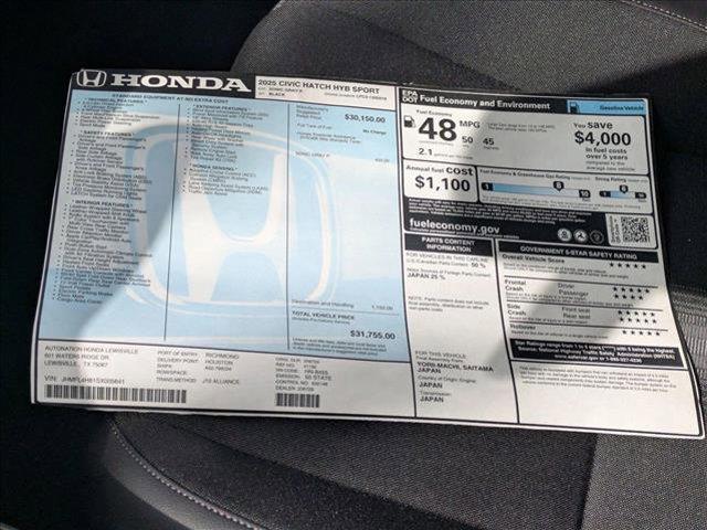 new 2025 Honda Civic Hybrid car, priced at $30,417
