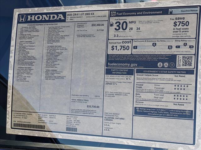 new 2025 Honda CR-V car, priced at $32,530