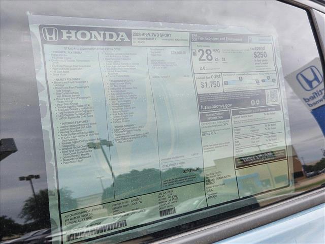 new 2026 Honda HR-V car, priced at $29,850
