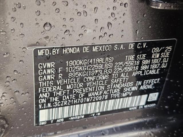 new 2026 Honda HR-V car, priced at $30,188