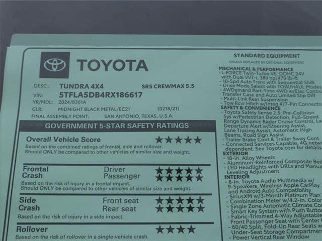 new 2024 Toyota Tundra car, priced at $65,570
