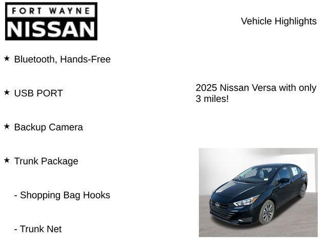 new 2025 Nissan Versa car, priced at $18,692