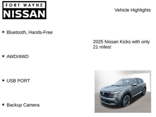 new 2025 Nissan Kicks car, priced at $25,190