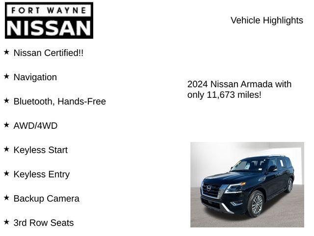 used 2024 Nissan Armada car, priced at $44,222