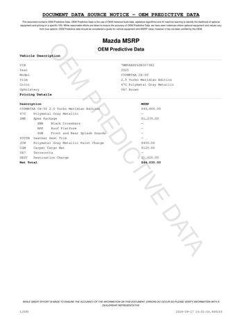 new 2025 Mazda CX-50 car, priced at $42,332