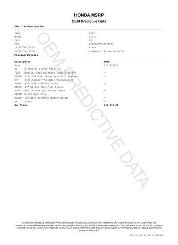 used 2015 Honda Civic car, priced at $13,700