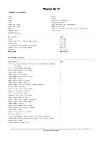 new 2026 Mazda CX-30 car, priced at $32,505