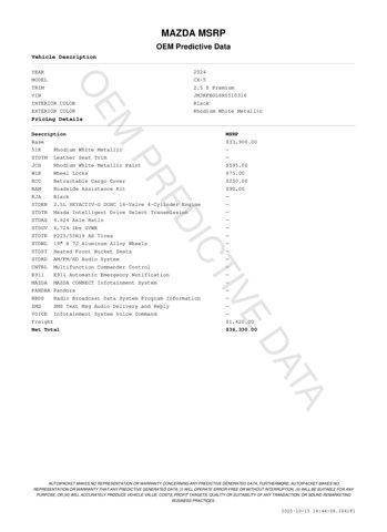 used 2024 Mazda CX-5 car, priced at $30,971