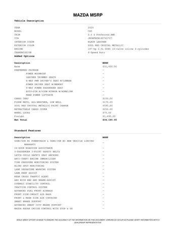 new 2025 Mazda CX-5 car, priced at $33,478