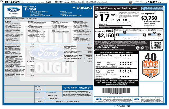 used 2017 Ford F-150 car, priced at $20,641