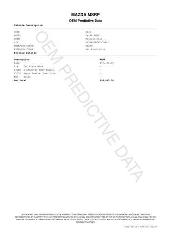 used 2024 Mazda CX-90 PHEV car, priced at $44,946