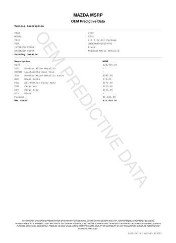 used 2025 Mazda CX-5 car, priced at $28,540