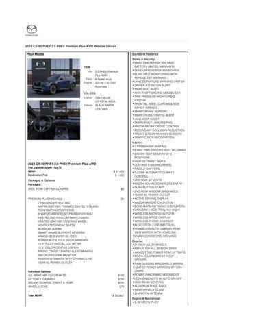 used 2024 Mazda CX-90 PHEV car, priced at $42,971