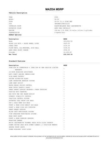 new 2026 Mazda CX-30 car, priced at $31,578