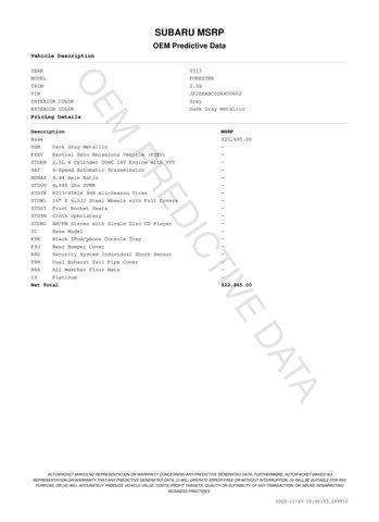 used 2013 Subaru Forester car, priced at $8,600