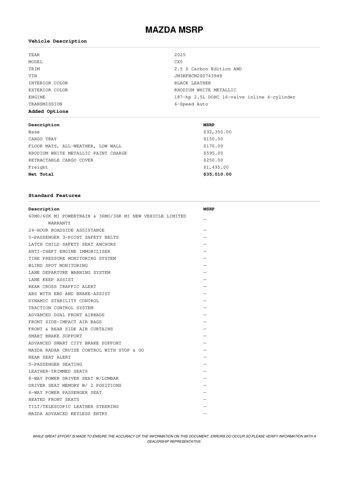 new 2025 Mazda CX-5 car, priced at $33,545