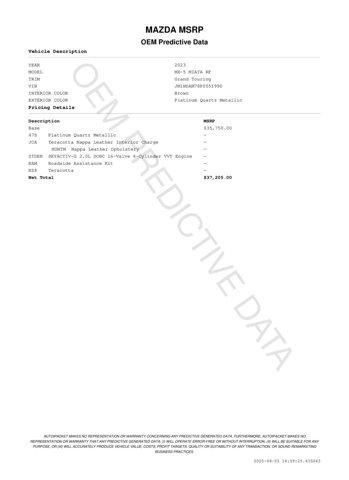 used 2023 Mazda MX-5 Miata RF car, priced at $30,531