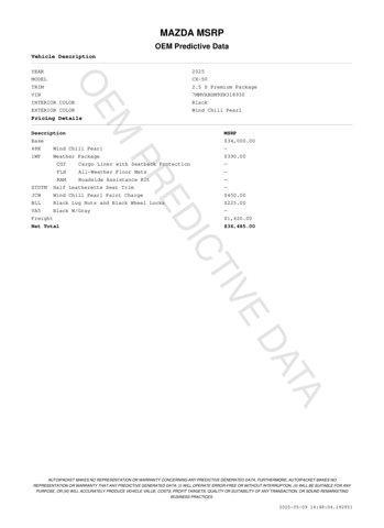 used 2025 Mazda CX-50 car, priced at $33,770