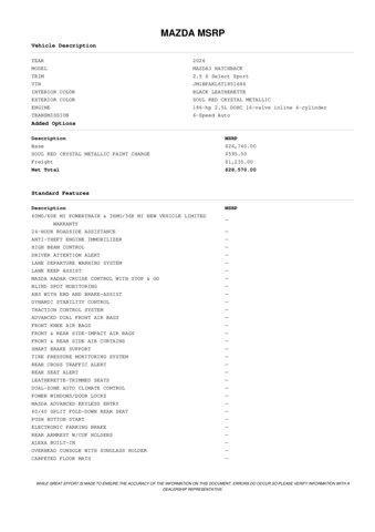 new 2026 Mazda Mazda3 car, priced at $28,070