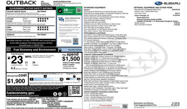 used 2023 Subaru Outback car, priced at $36,574