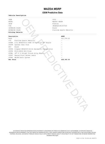 used 2022 Mazda Mazda3 car, priced at $21,971