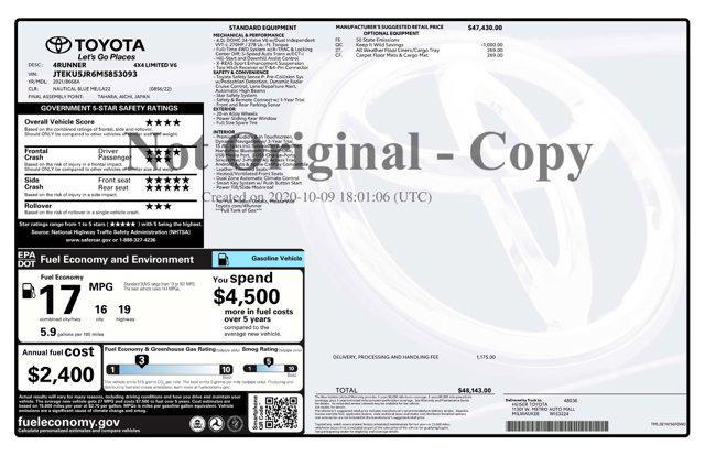 used 2021 Toyota 4Runner car, priced at $35,871