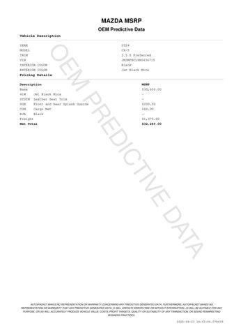 used 2024 Mazda CX-5 car, priced at $28,687