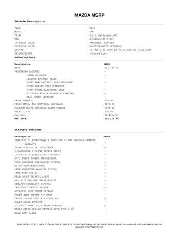 new 2025 Mazda CX-5 car, priced at $33,198