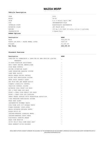 used 2025 Mazda CX-30 car, priced at $23,971