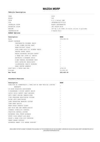 new 2025 Mazda CX-5 car, priced at $31,715