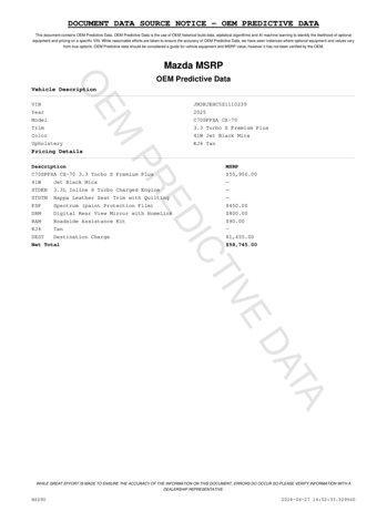 used 2025 Mazda CX-70 car, priced at $51,971