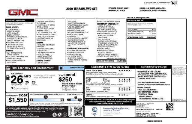 used 2020 GMC Terrain car, priced at $13,971