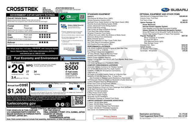 used 2022 Subaru Crosstrek car, priced at $27,322