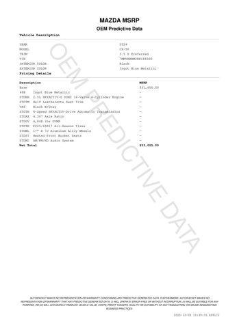 used 2024 Mazda CX-50 car, priced at $23,990