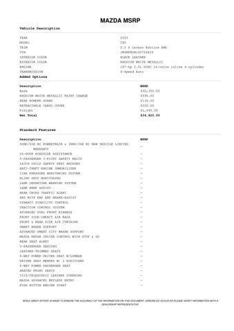 new 2025 Mazda CX-5 car, priced at $33,124