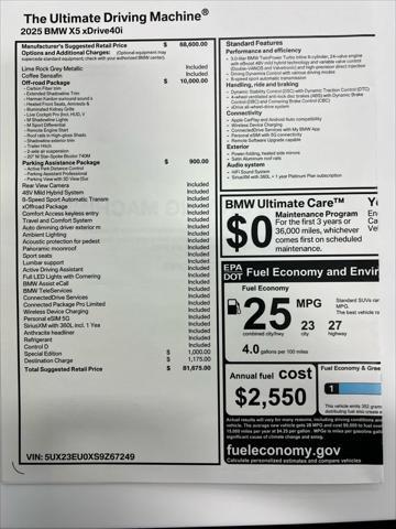 used 2025 BMW X5 car, priced at $81,675