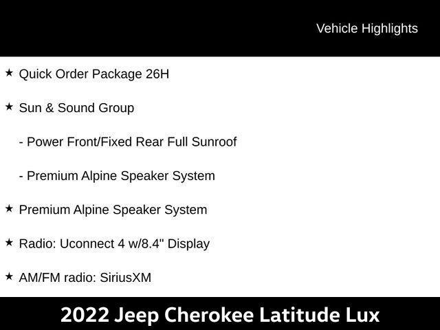 used 2022 Jeep Cherokee car, priced at $22,039