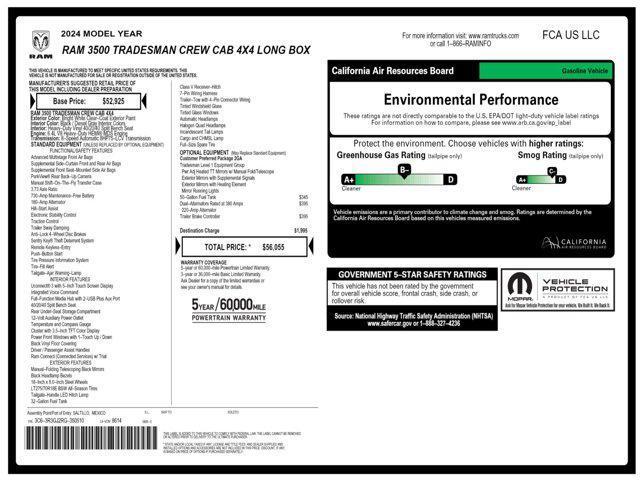 new 2024 Ram 3500 car, priced at $51,861