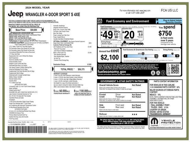 new 2024 Jeep Wrangler 4xe car, priced at $50,375