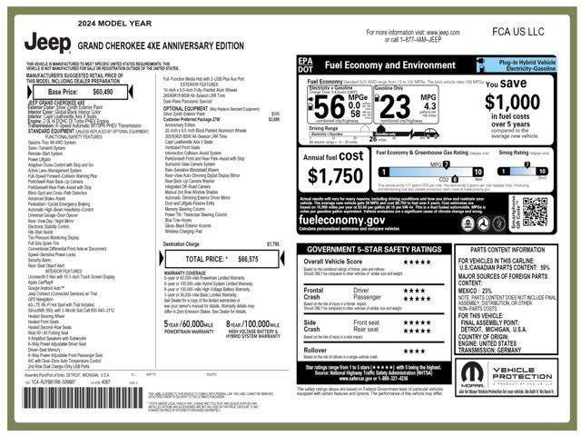 new 2024 Jeep Grand Cherokee 4xe car, priced at $63,983