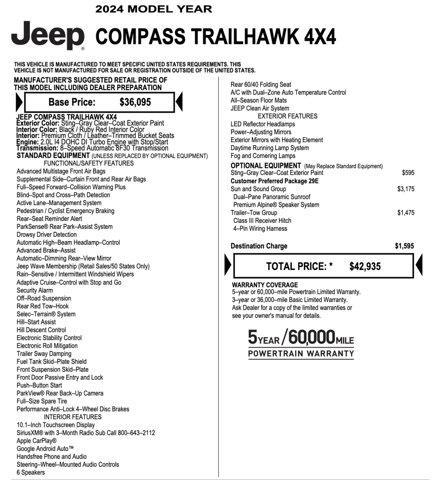 new 2024 Jeep Compass car, priced at $41,230