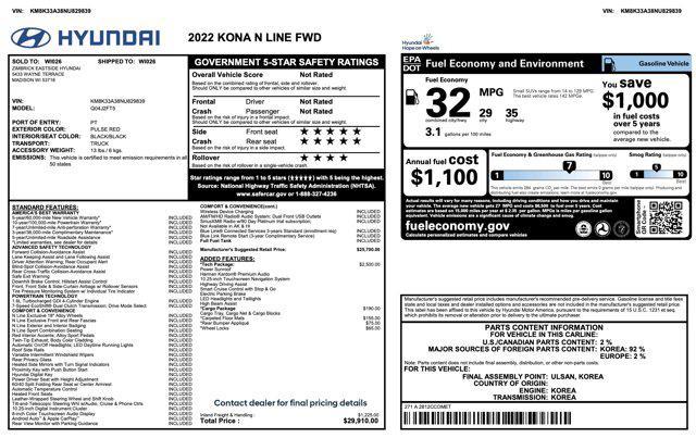 used 2022 Hyundai Kona car, priced at $14,600