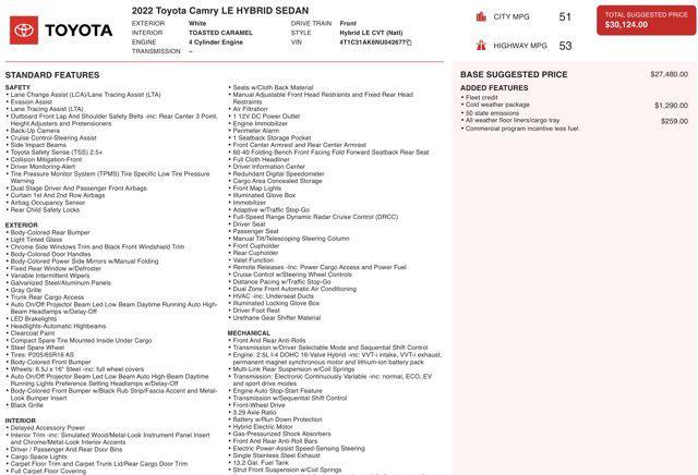 used 2022 Toyota Camry car, priced at $18,700