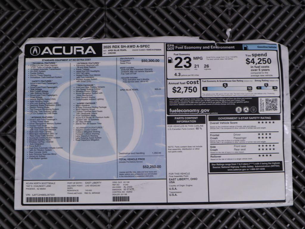 used 2025 Acura RDX car, priced at $41,999