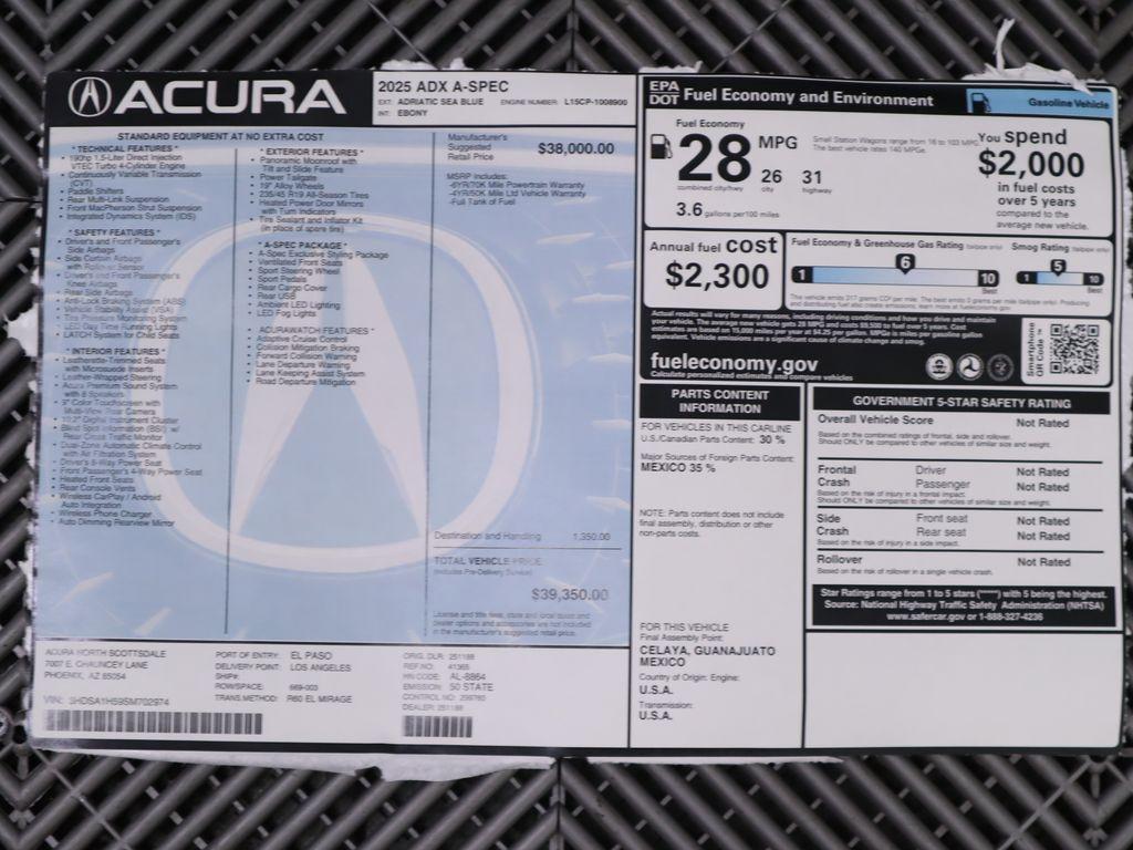 used 2025 Acura ADX car, priced at $39,350